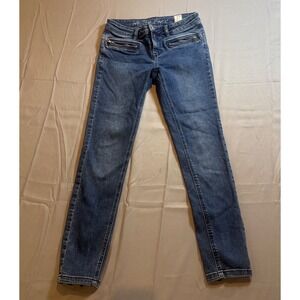 We The Free Womens Blue Denim Zip Ankle Skinny Jeans Size 27